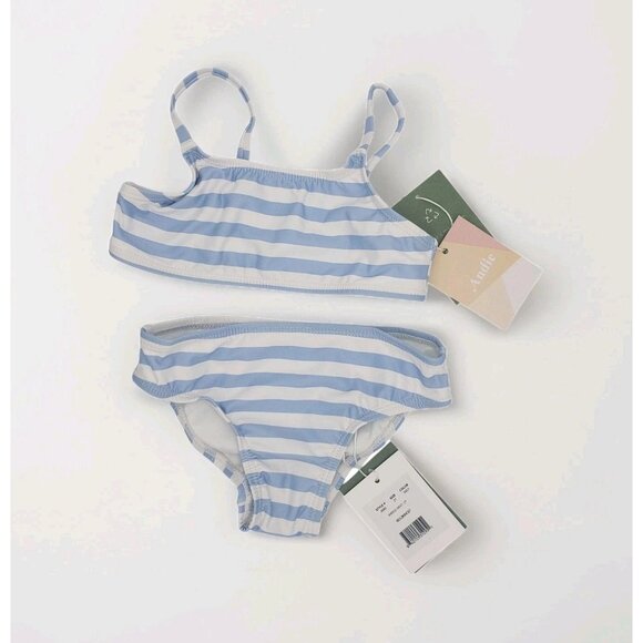 Andie Swim Bikini Set Toddler Girls' 2T Sky Stripe Blue NWT Summer Vacation Fun